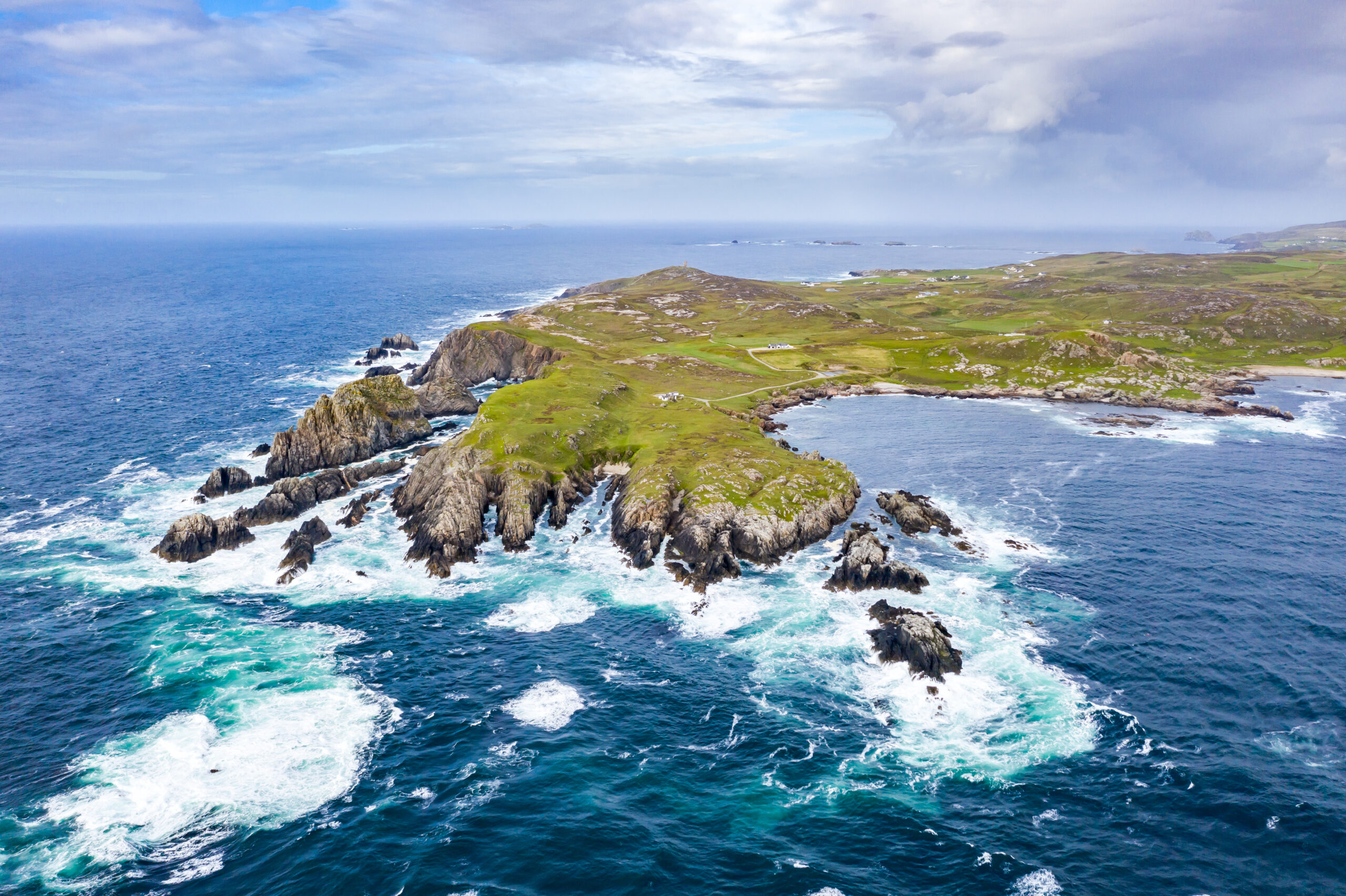 Aerial view of Malin Head Coastline in Donegal