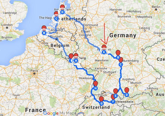 euro trip route
