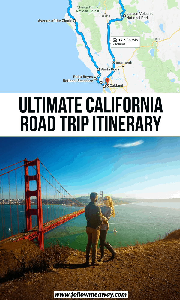 california tour itinerary