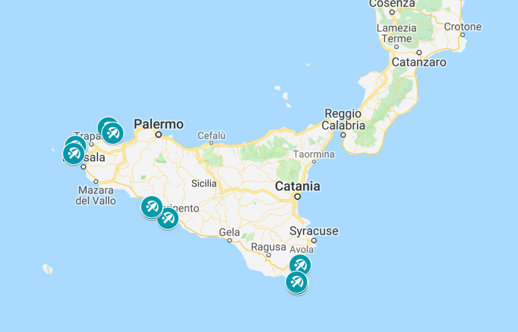 Italian Beaches Map