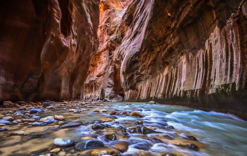 Les Narrows dans le parc national de Zion en Utah