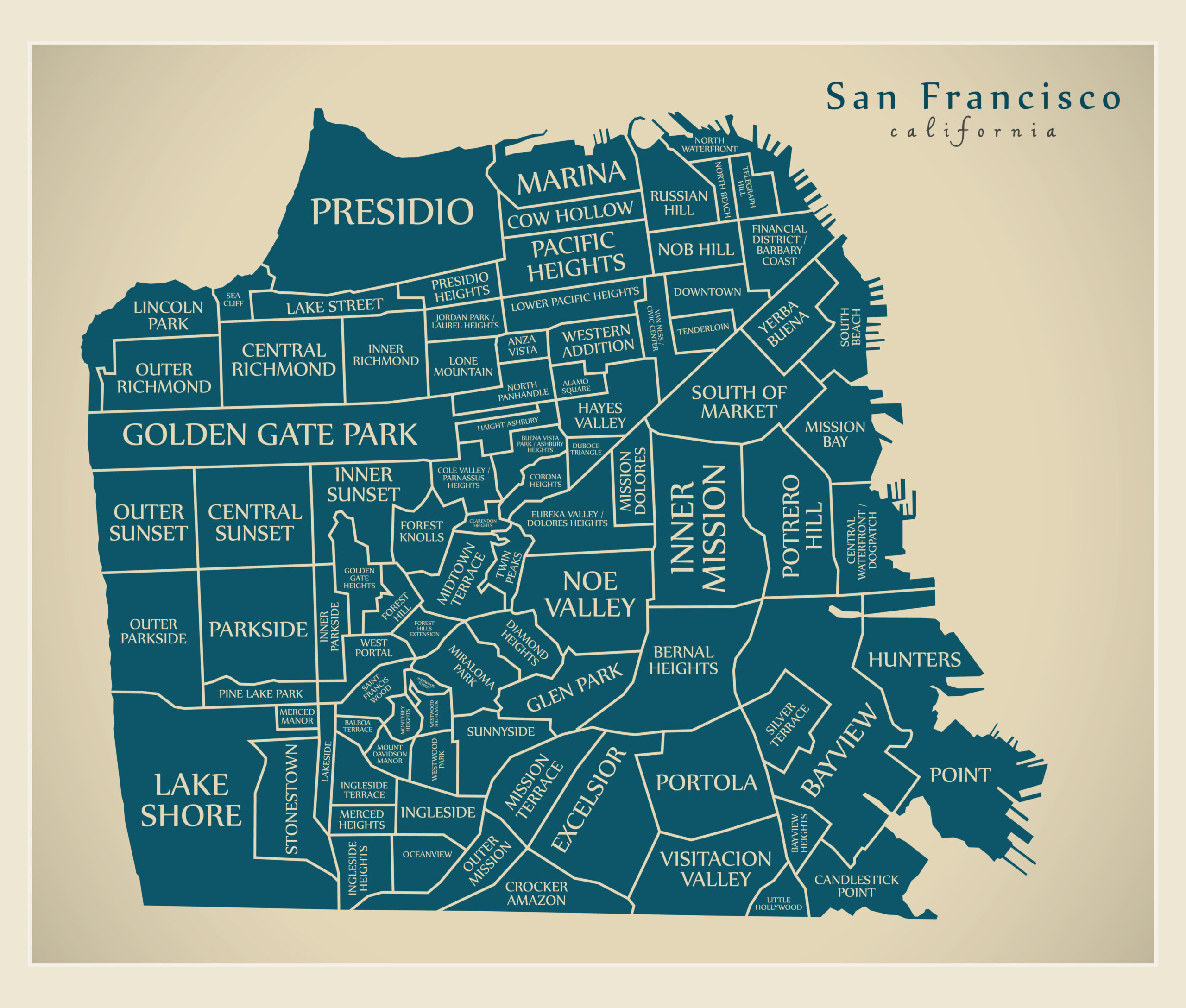 Where To Stay In San Francisco Map Scaled 