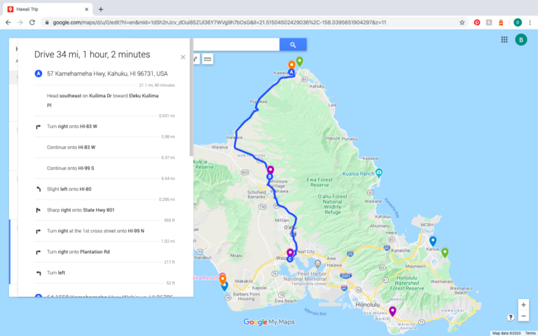 google map road trip planner