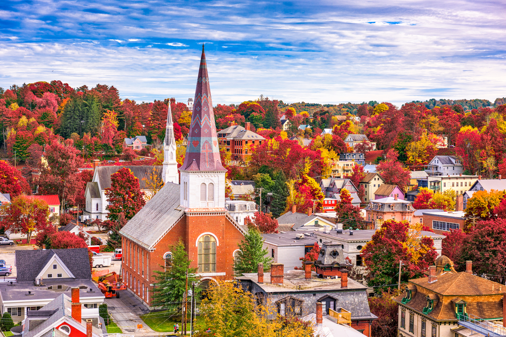 Beautiful Montpelier in the fall one on the best towns on the east coast for a vacation