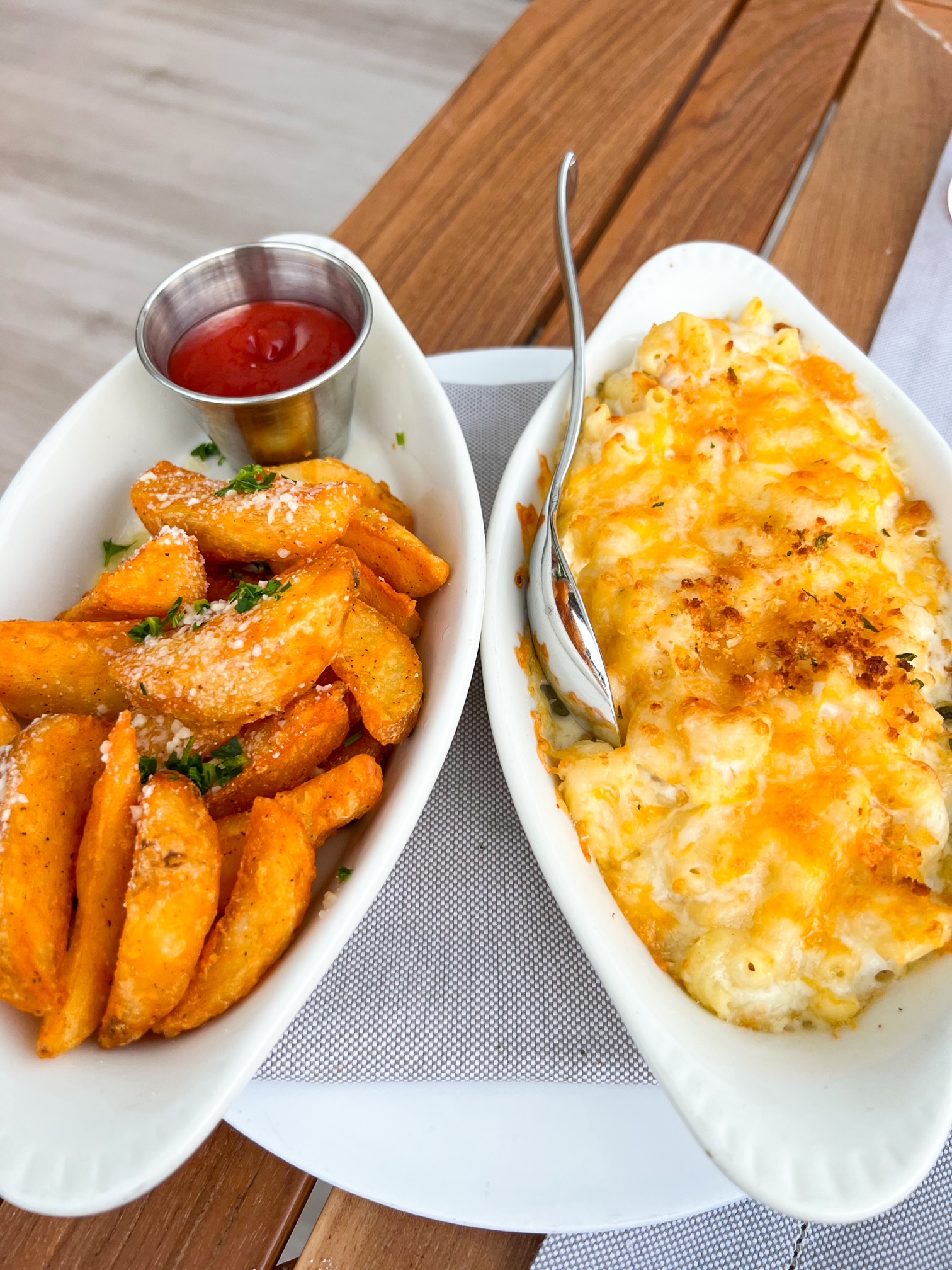 Mac and Cheese AND. a side at Bogies and Bacalls a must try restaurant when staying at Bungalows