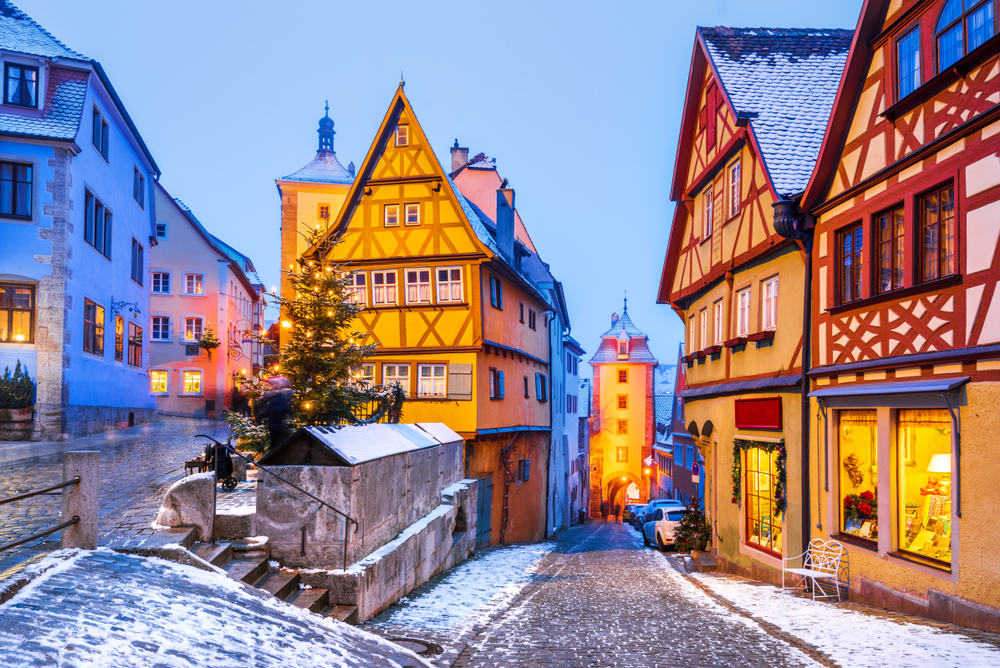 Rothenburg ob de Tauber is one of the best Christmas towns in Europe: the architecture is truly German and features that town like style, which is only brought to life with the windows that are aglow with lights and the snow on the ground. 