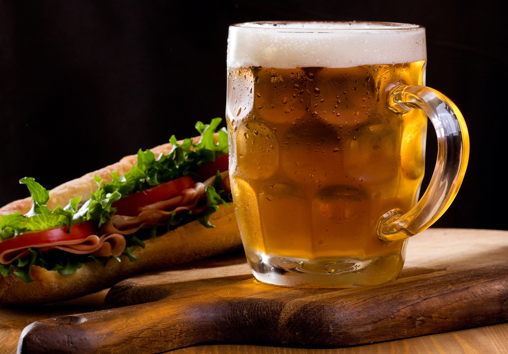 A large glass of beer and a club sandwich is always the way to go! 