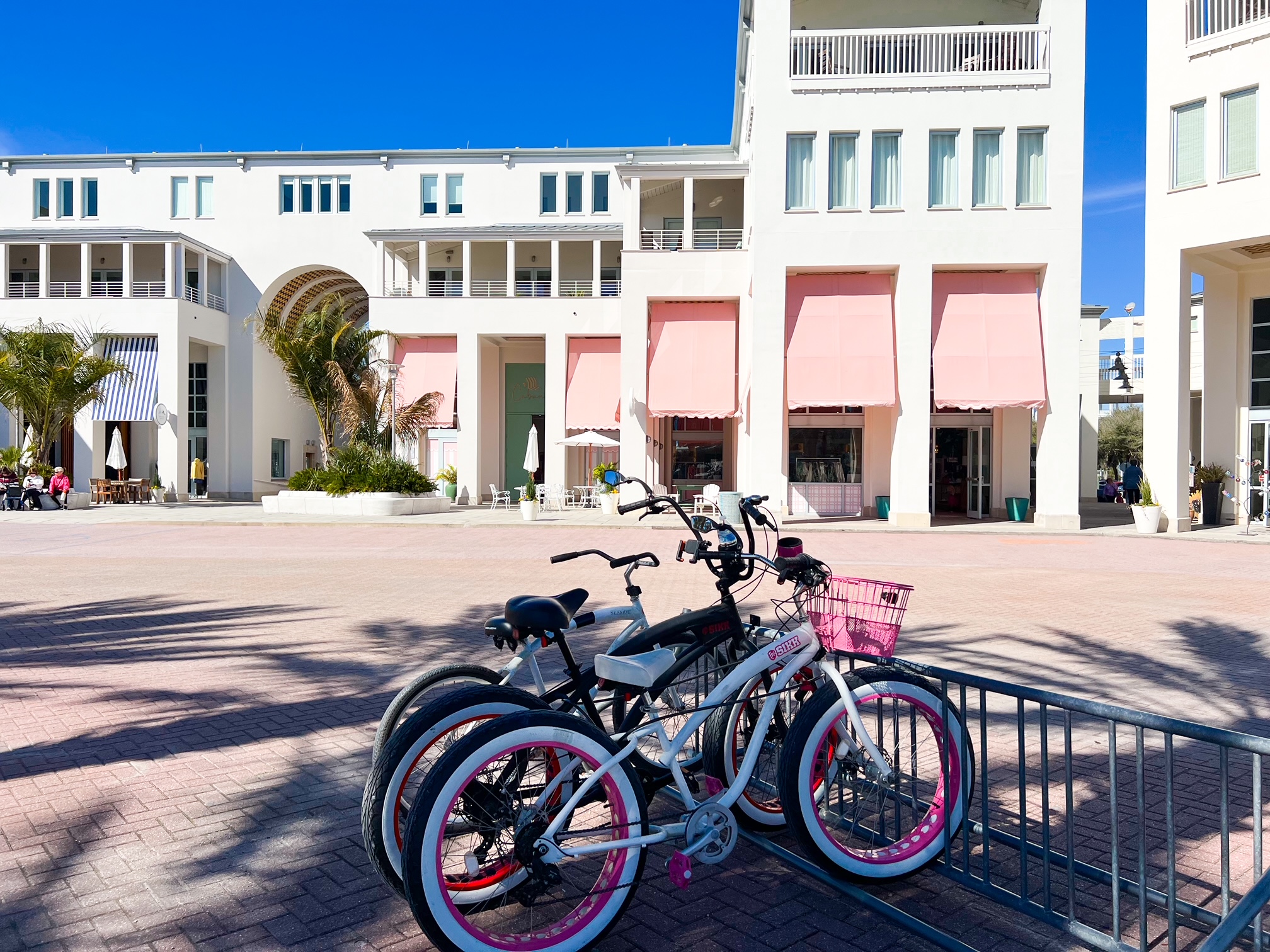 two bikes in one of the towns along 30A