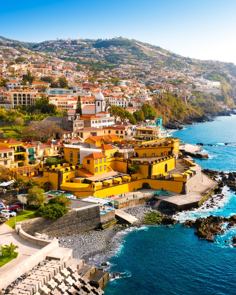 European towns you have never heard of. View of Funchal and Fuerte De Madeira in the historical center. Madeira Island, Portugal