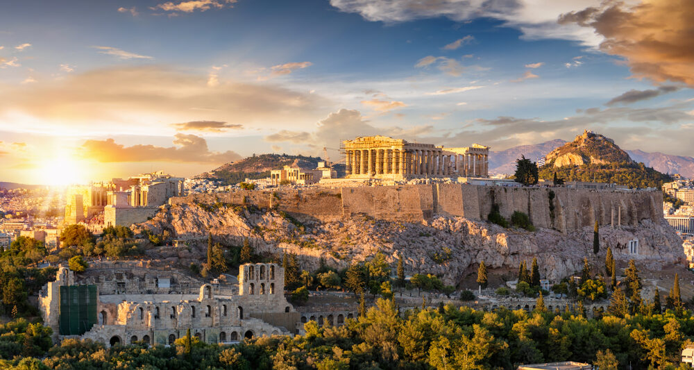 the Ancient Greek ruins of Athens