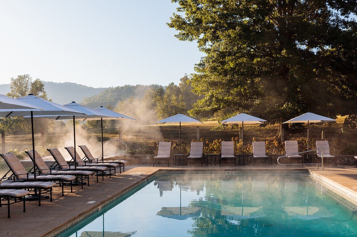 The outdoor pool overlooking the rolling hills at Blackberry Farms spa resort in USA!